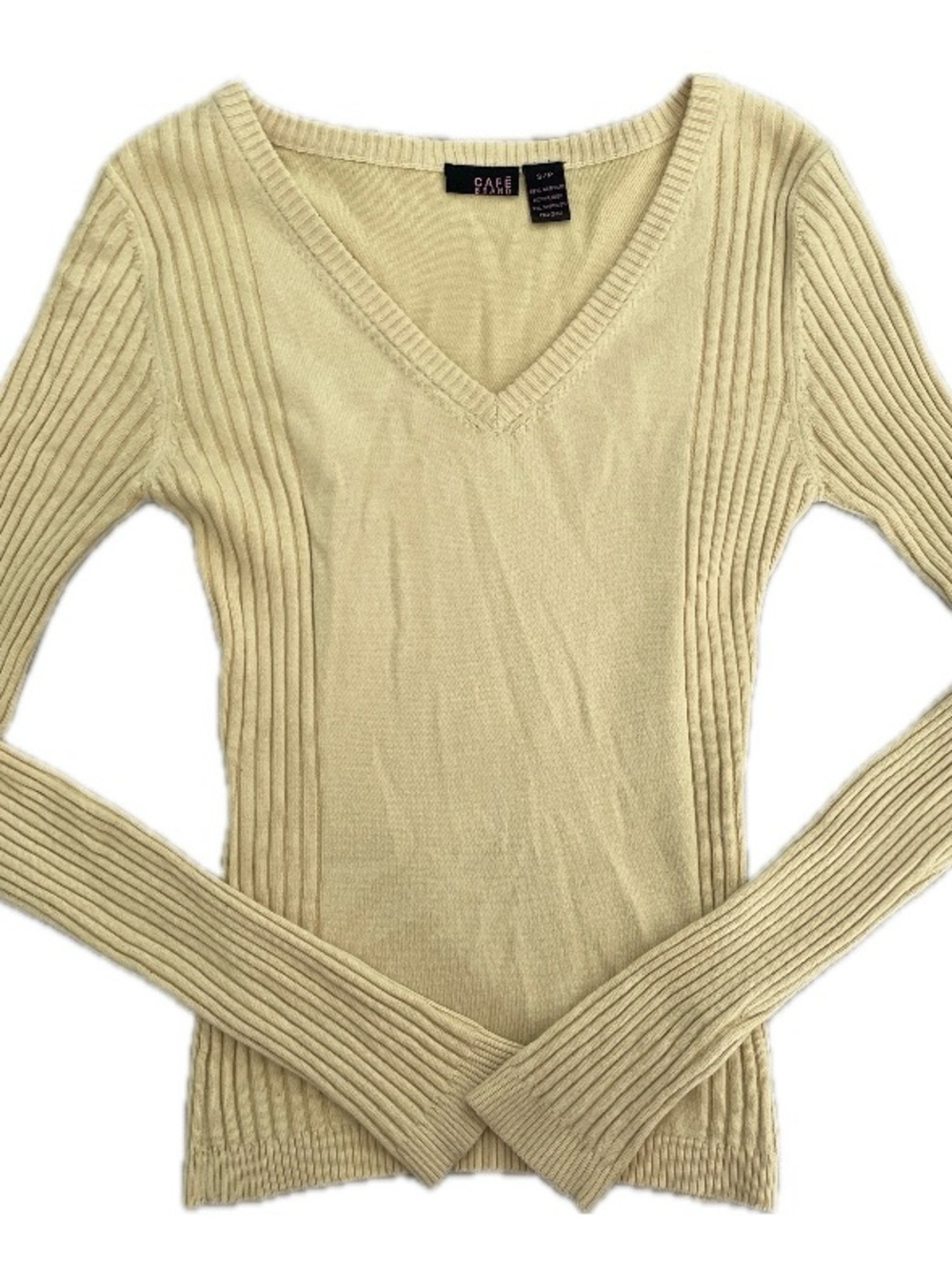 ✰ Café Brand Yellow V-Neck Knit Sweater ✰